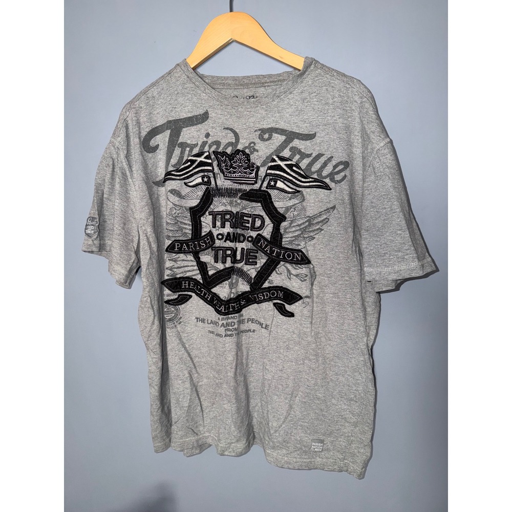 Parish Nation Tried‎ and True Graphic T Shirt Mens 3X Grey Crown Wings Eagle